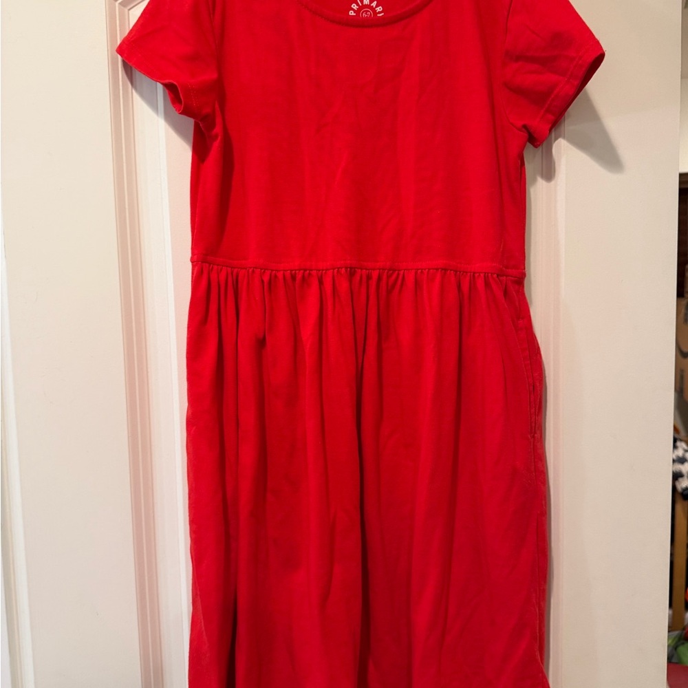 Primary Bright Red Casual Kids Dress